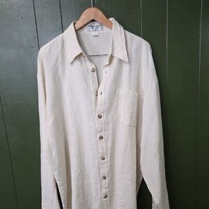 Cream linen Button-Up Shirt